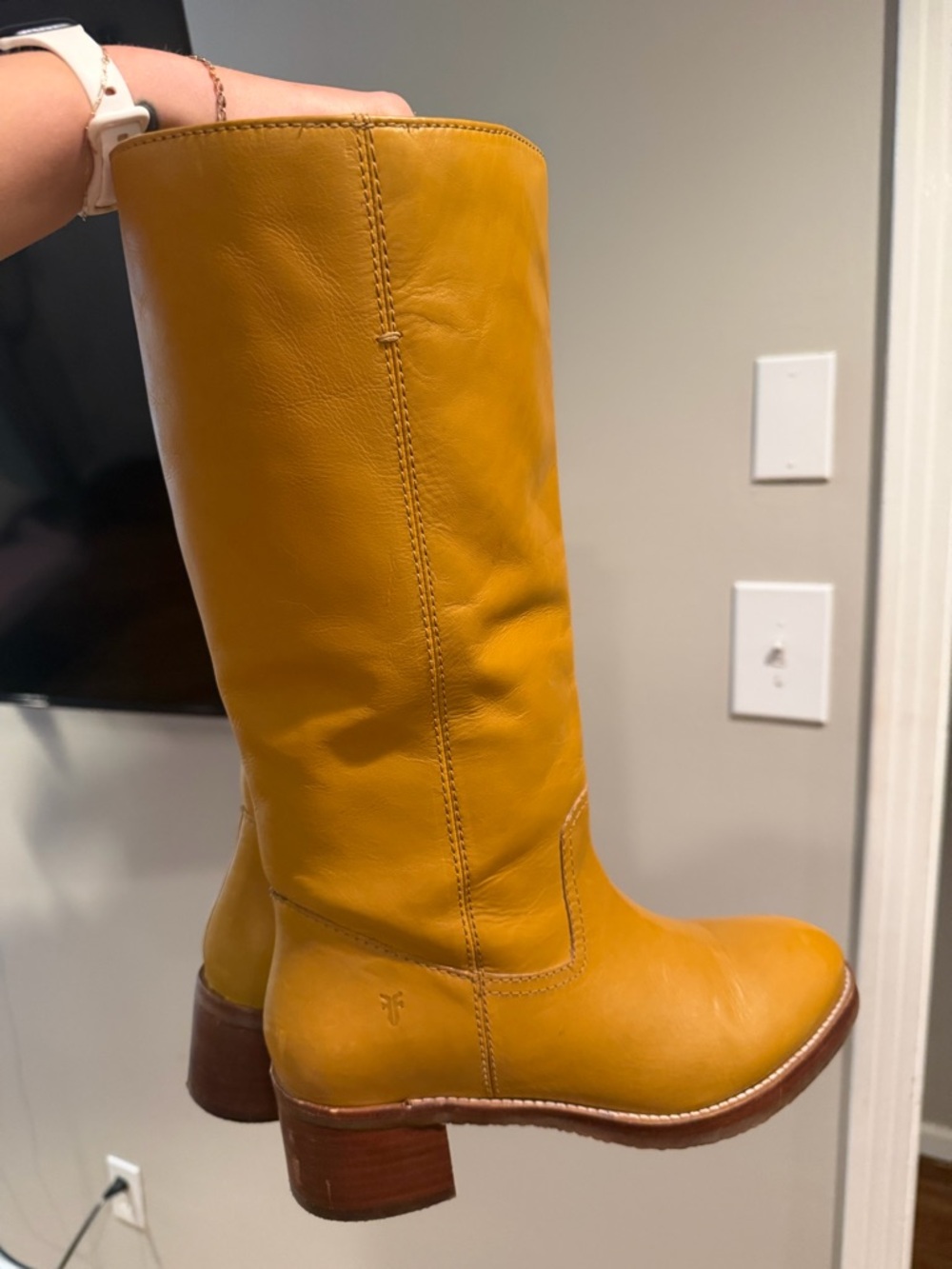 Frye Camryn banana - Leather Mid-Calf Heeled Boots